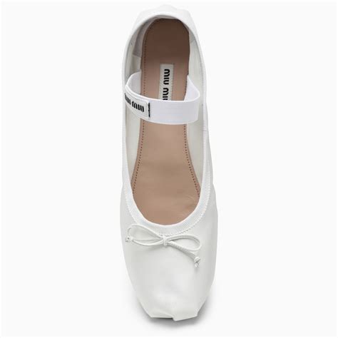 miu miu satin ballerinas|White Satin Ballerinas .